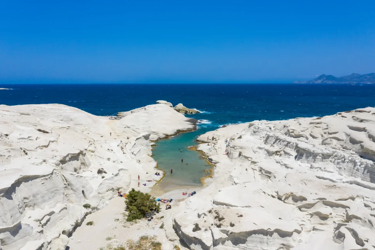 Sarakiniko white volcanic landscape, Milos